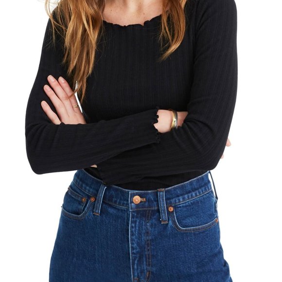 Madewell Ruffled Rib Top - Picture 2 of 5